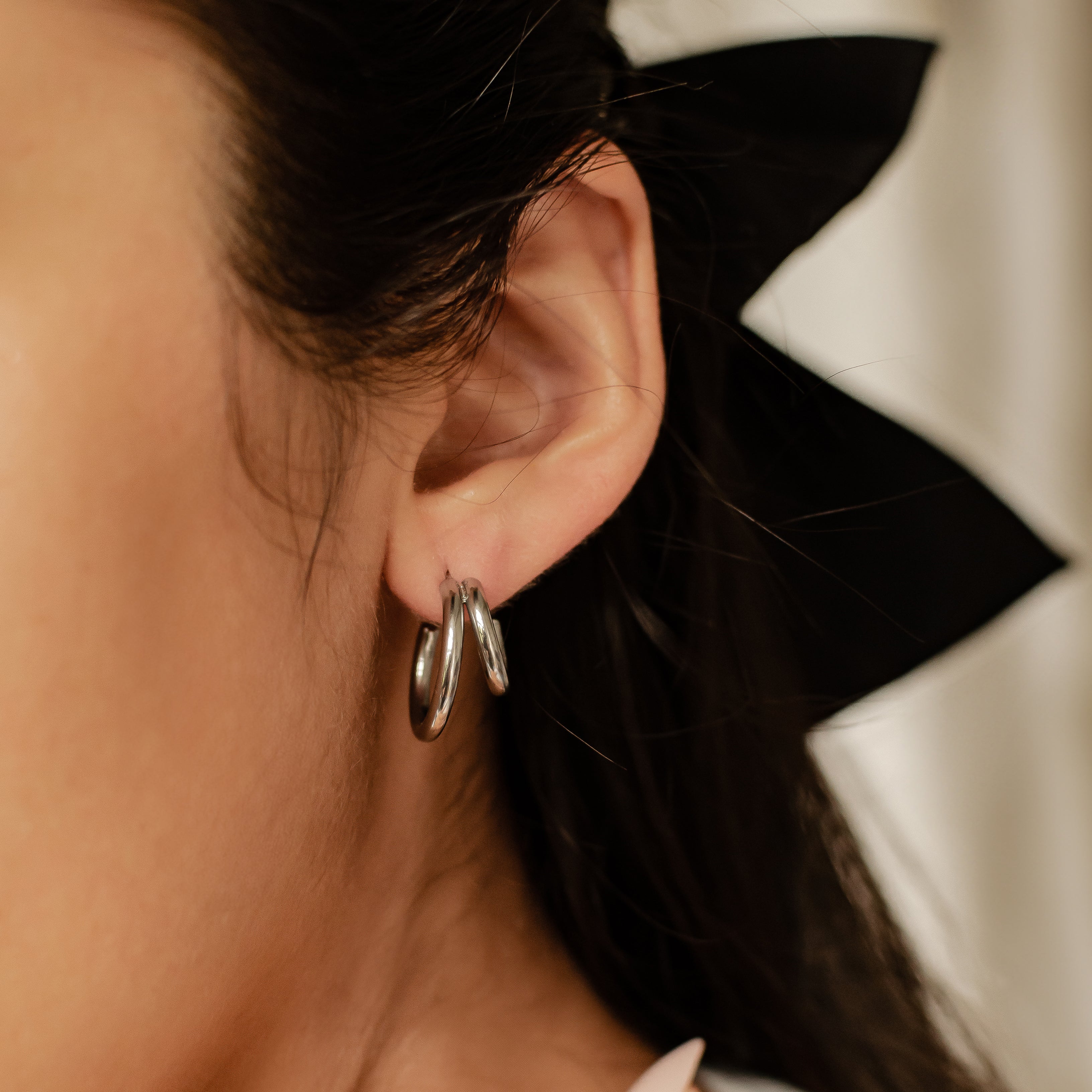 Pendientes de Aro Doble Lateral