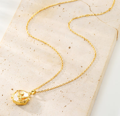 Collier Médaillon Colombe et Branche d’Olivier Sterling Argent