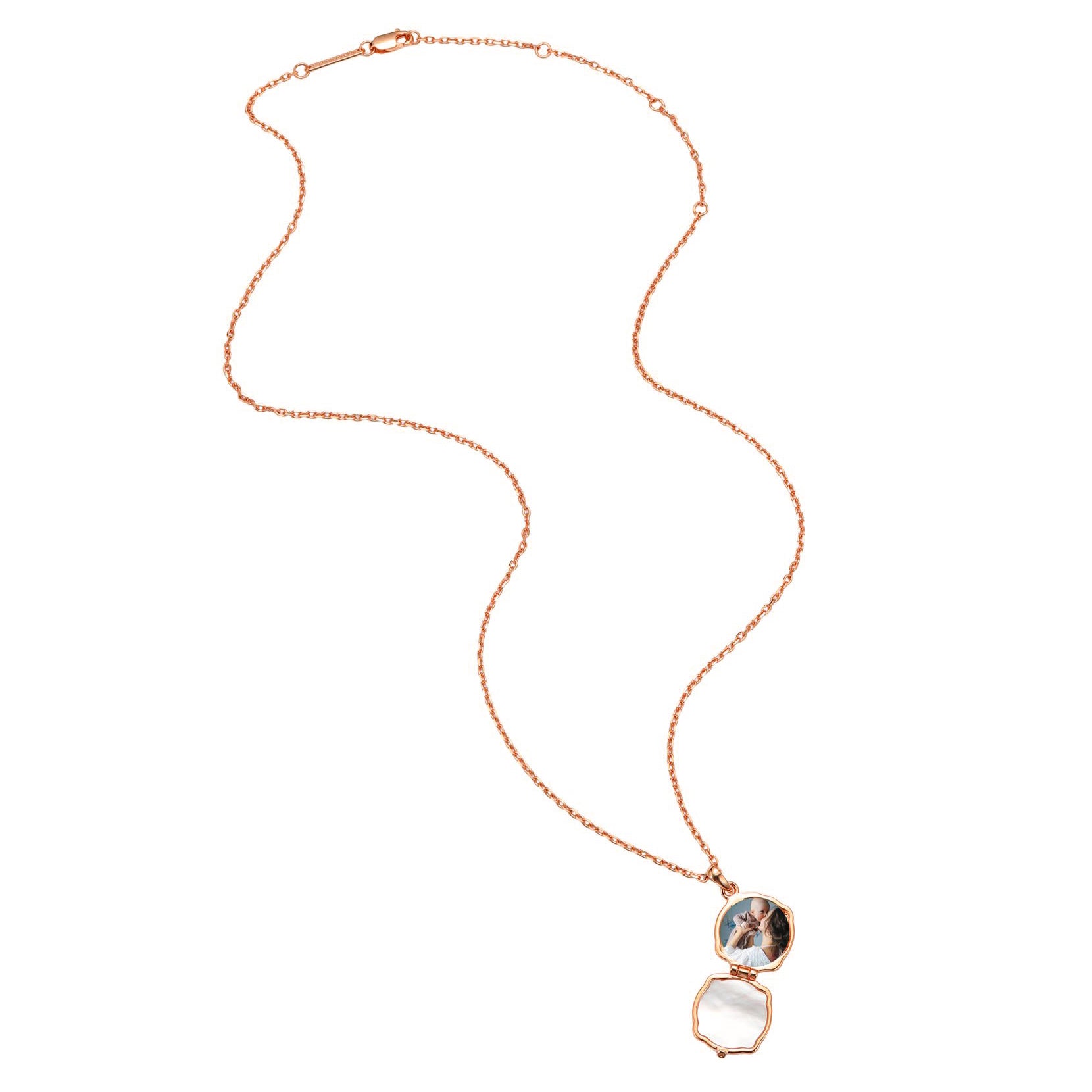 Tauben und Olivenzweig Medaillon Halskette 925 Sterling Silber