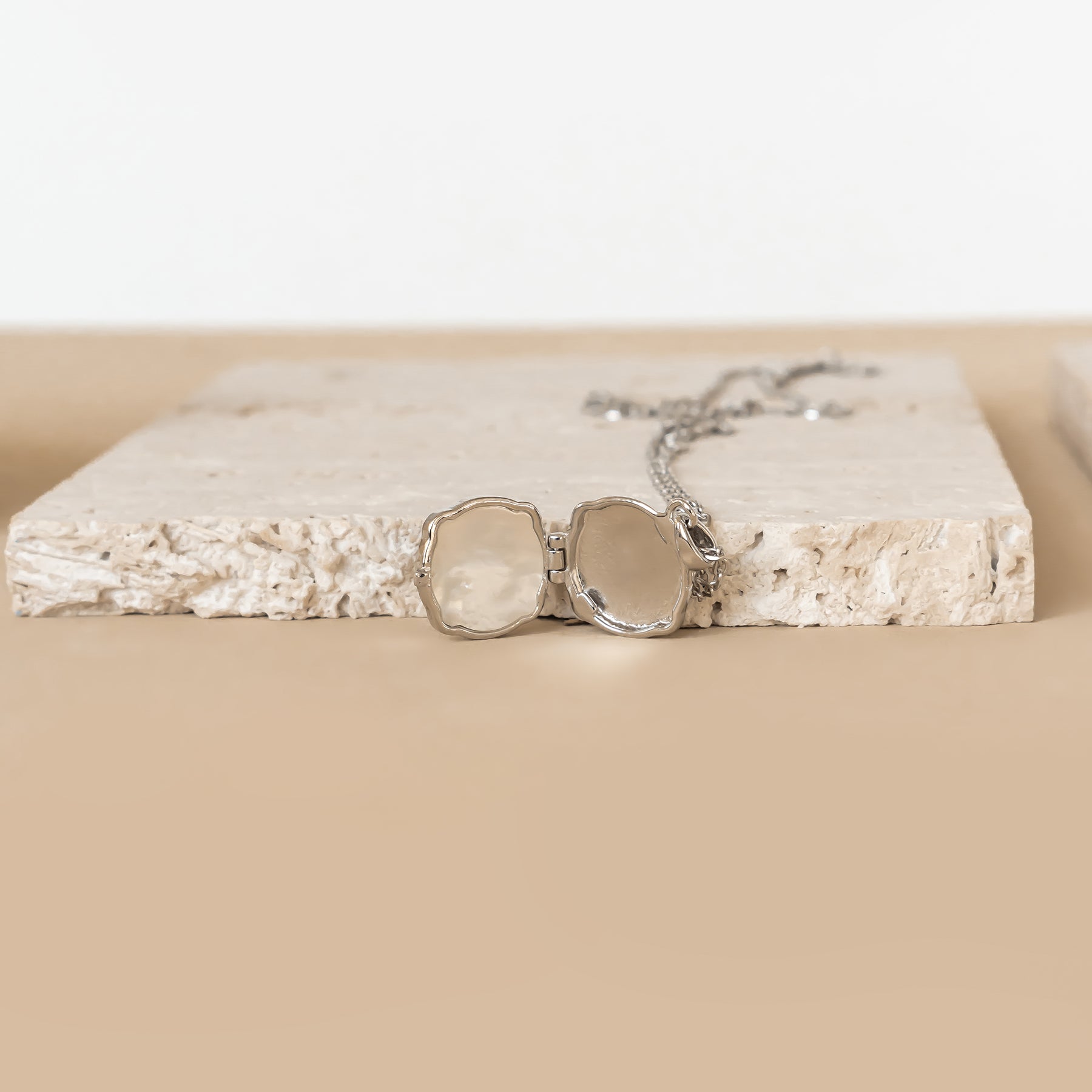 Tauben und Olivenzweig Medaillon Halskette 925 Sterling Silber