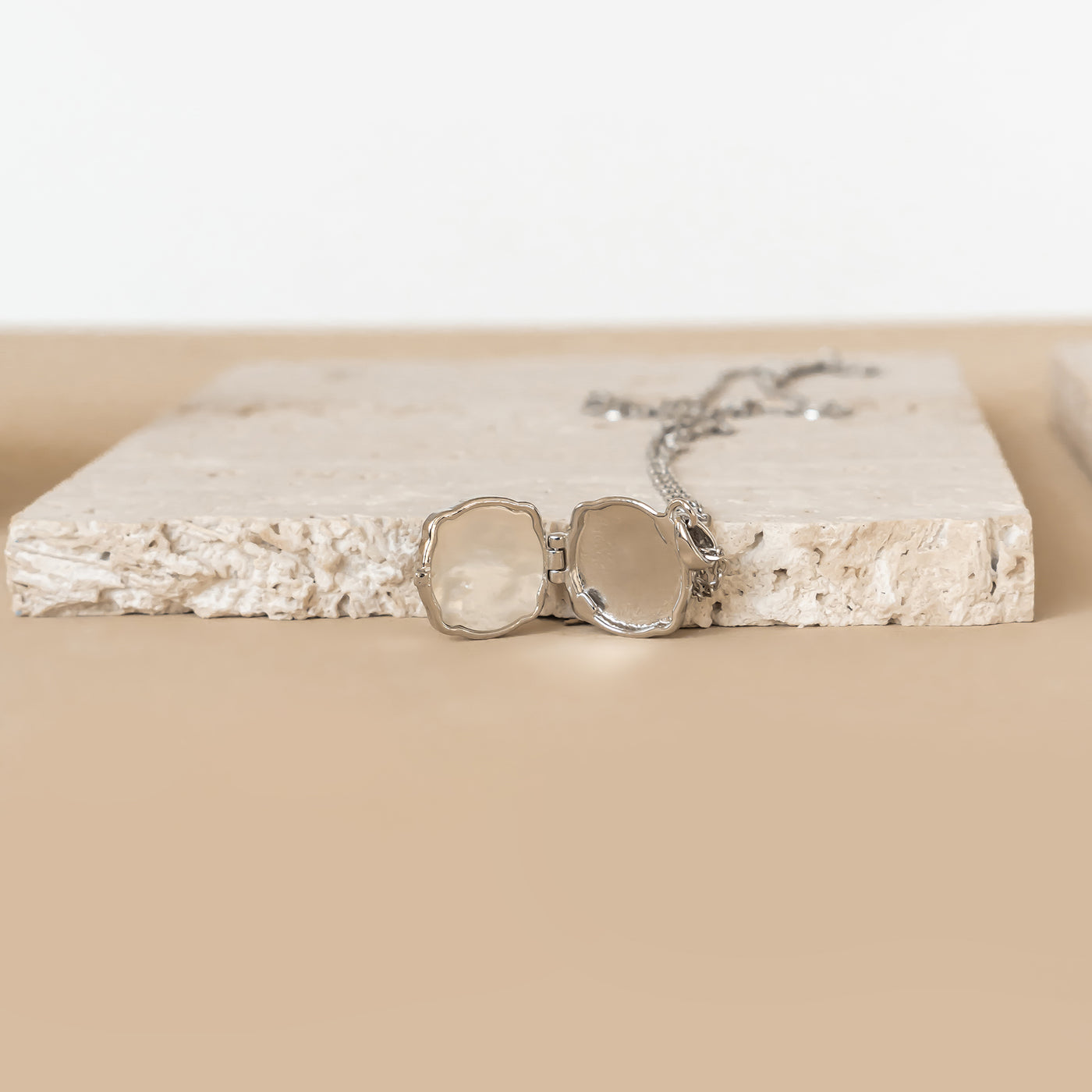 Dove & Olive Branch Locket Necklace Sterling Silver