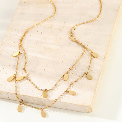 Collier Multi Rangs Charm Goutte Waterproof