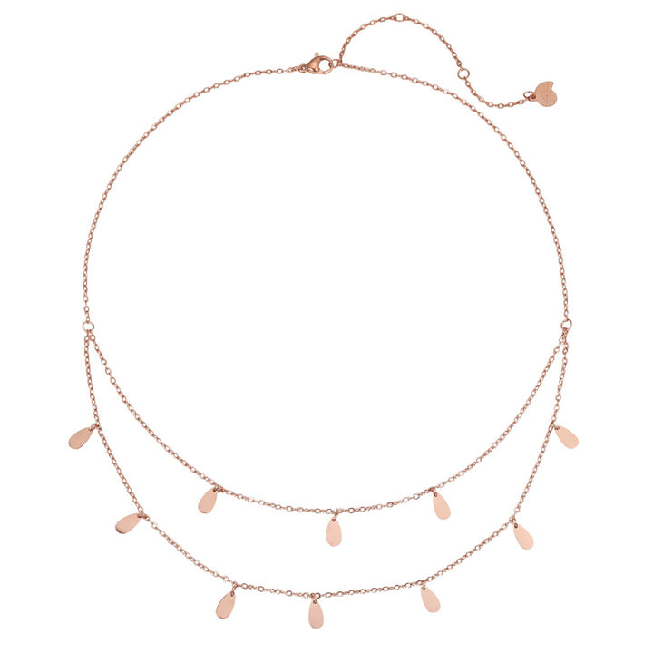 Drop Charm Layered Necklace Waterproof