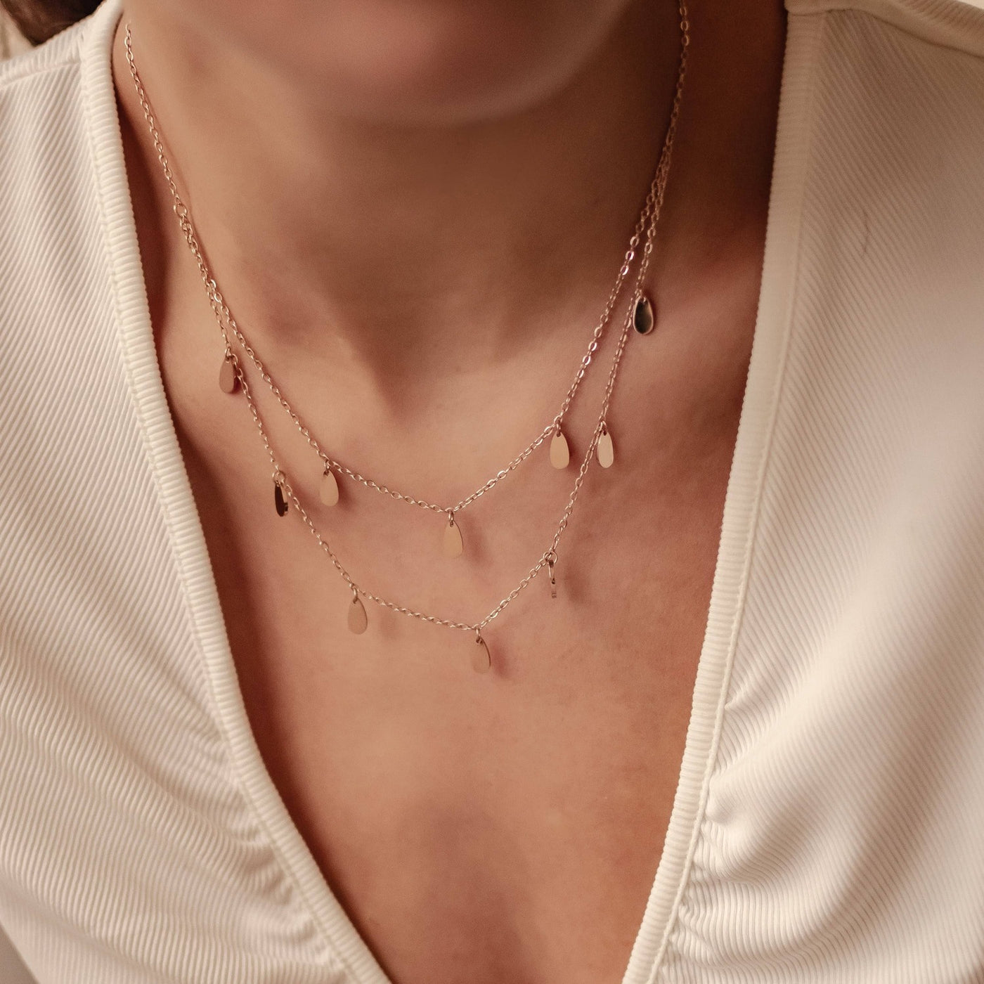 Collier Multi Rangs Charm Goutte Waterproof