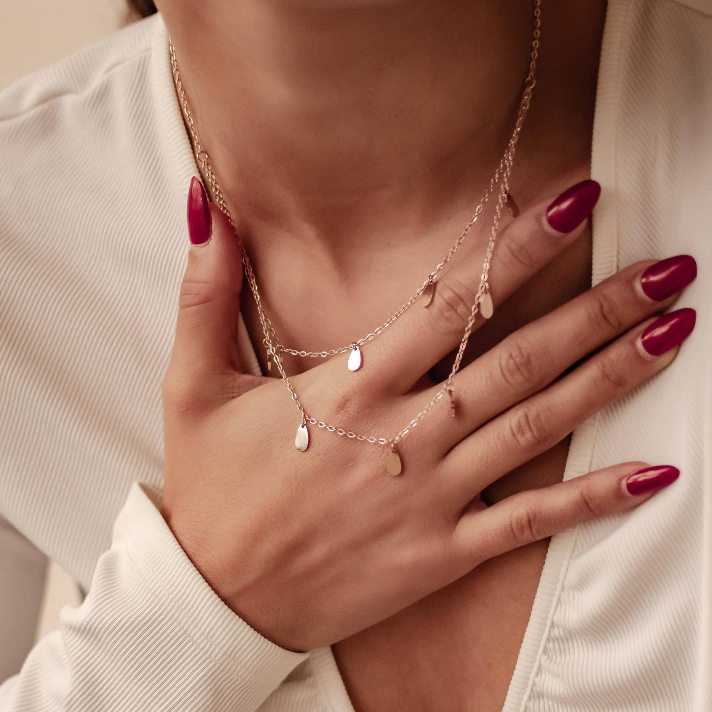 Collier Multi Rangs Charm Goutte Waterproof