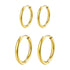 Duo Plain Hoop Earring Set Waterproof