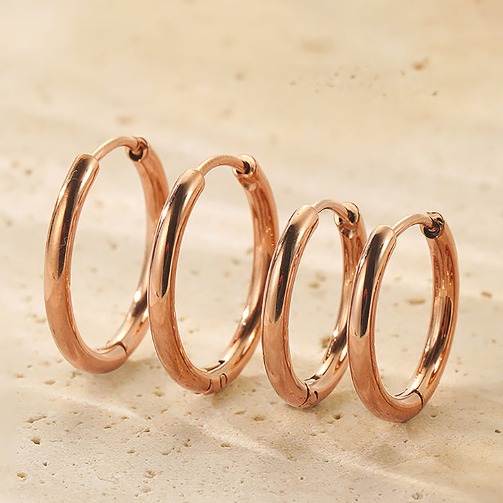 Set Boucles d’Oreilles Duo Créoles Simples Waterproof
