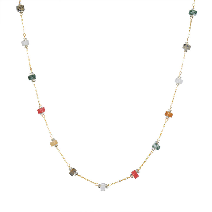 Collar Cuentas Multicolor Tonos Tierra Waterproof