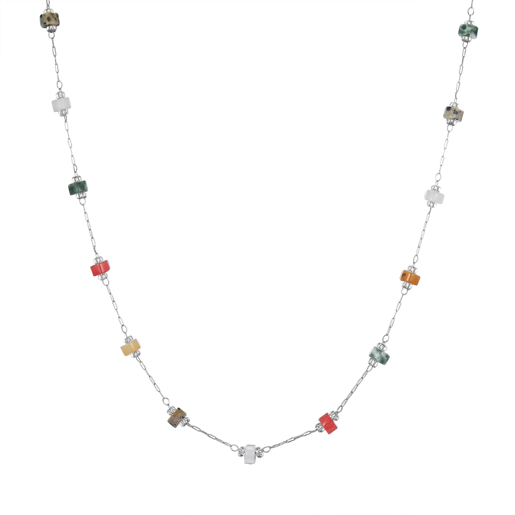 Collar Cuentas Multicolor Tonos Tierra Waterproof