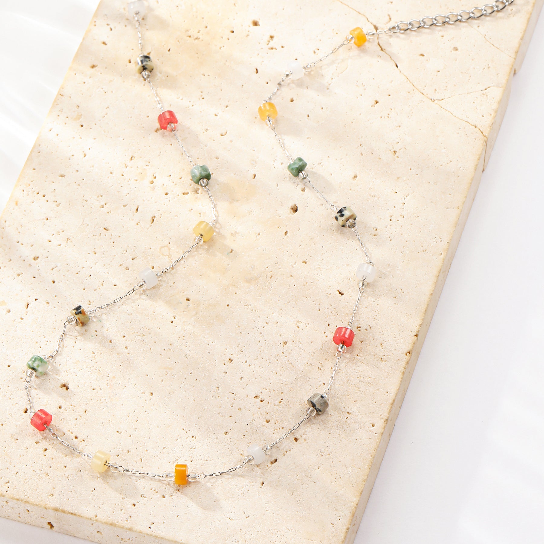 Collar Cuentas Multicolor Tonos Tierra Waterproof