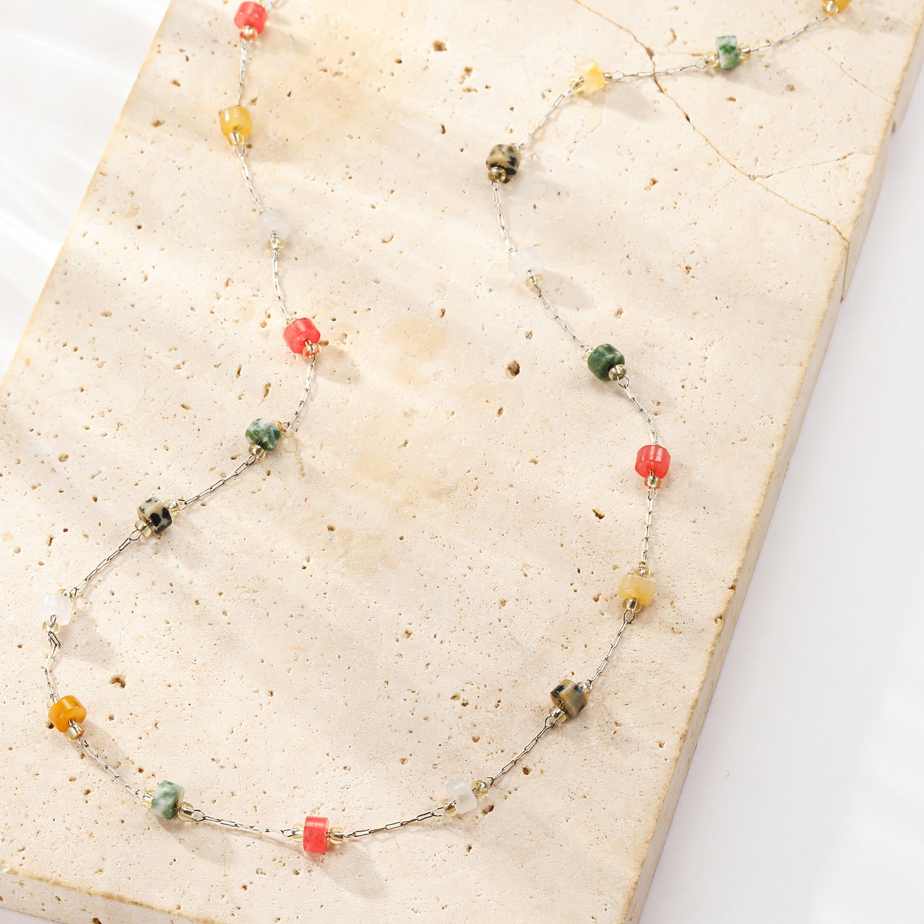 Collar Cuentas Multicolor Tonos Tierra Waterproof