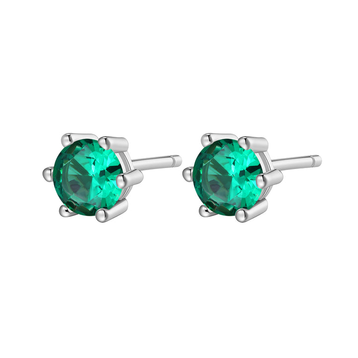 Clous Émeraude Argent Sterling 925