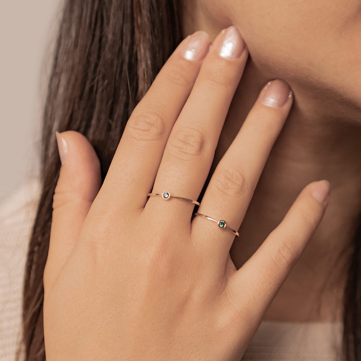 Bague Âme Éternelleen Or Massif 14 CT avec Émeraude