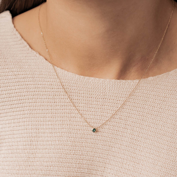 Collier Âme Éternelleen Or Massif 14 CT avec Émeraude