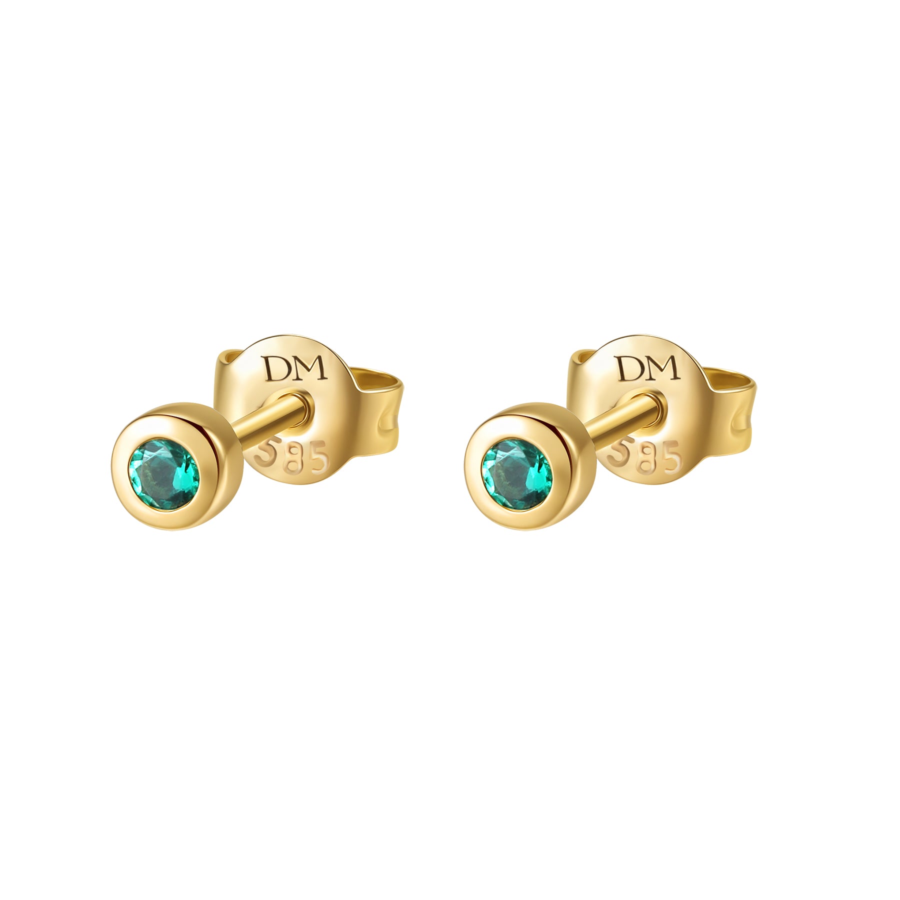 Boucles d’Oreilles Âme Éternelleen Or Massif 14 CT avec Émeraude