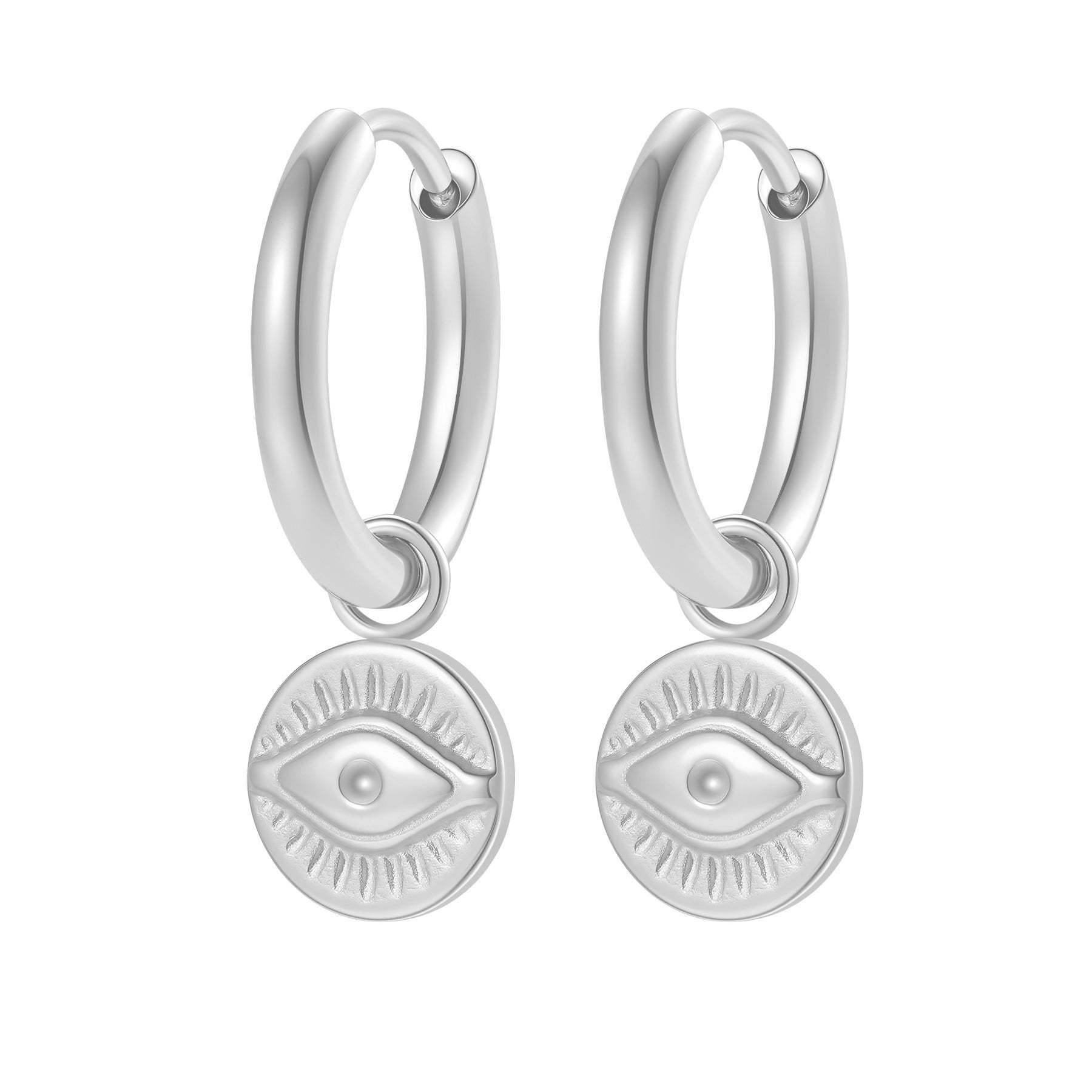 Creolen mit Evil Eye Anhänger wasserdicht