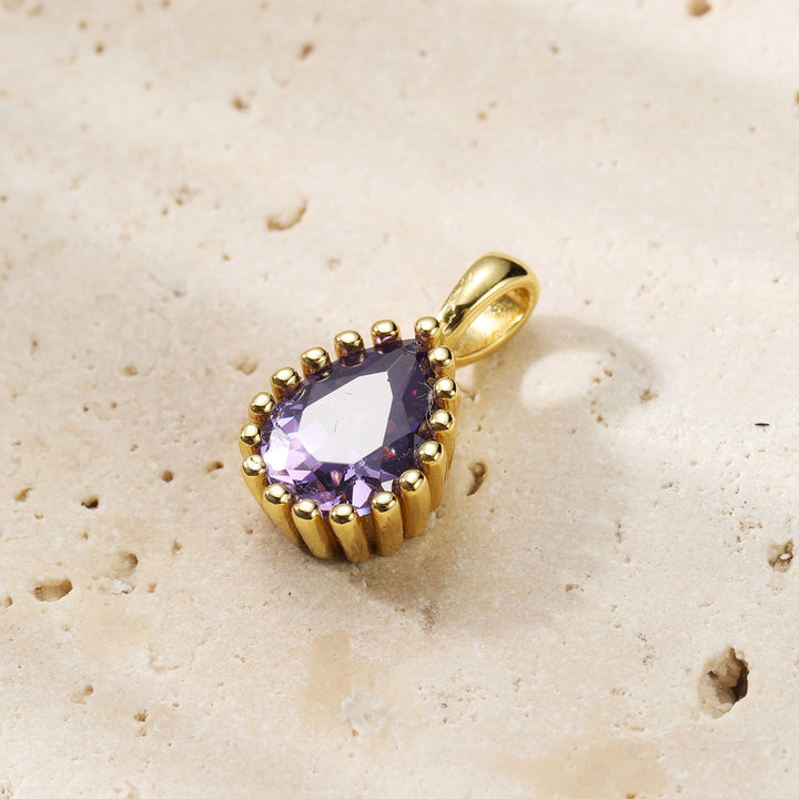 Februar Amethyst Geburtsstein Halskette Sterlingsilber