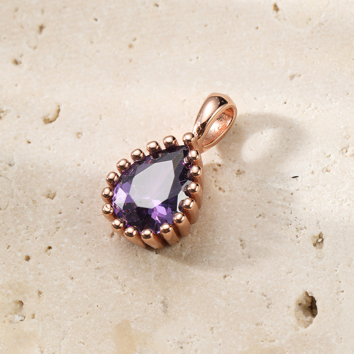 Februar Amethyst Geburtsstein Halskette Sterlingsilber
