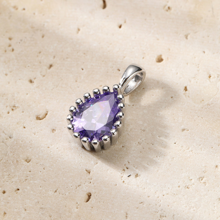 Februar Amethyst Geburtsstein Halskette Sterlingsilber