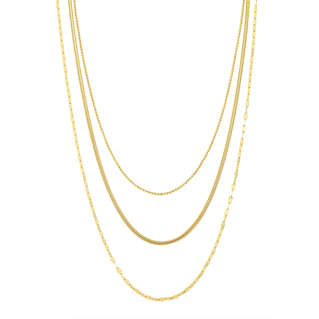 Fine Triple Layer Chain Necklace Waterproof – Hey Happiness