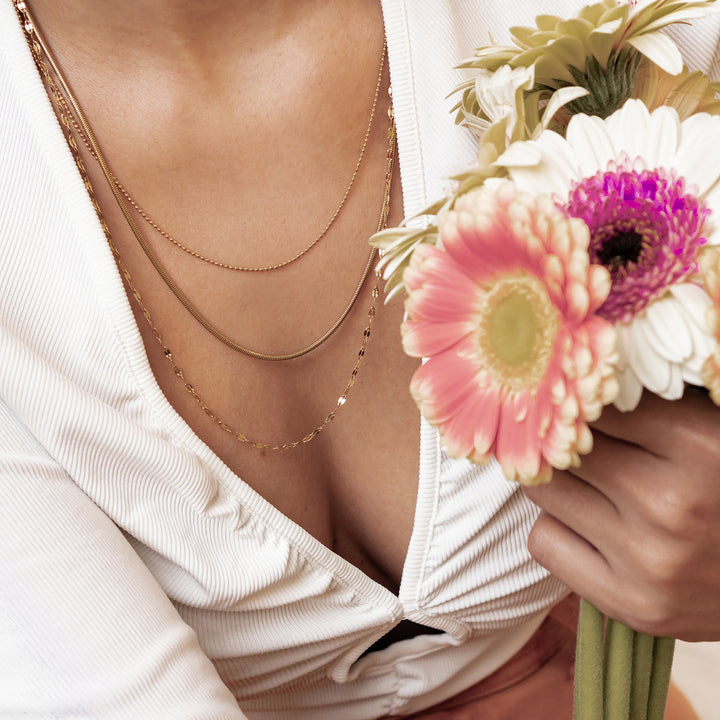 Collier à Trois Rangées Chaînes Fines Waterproof