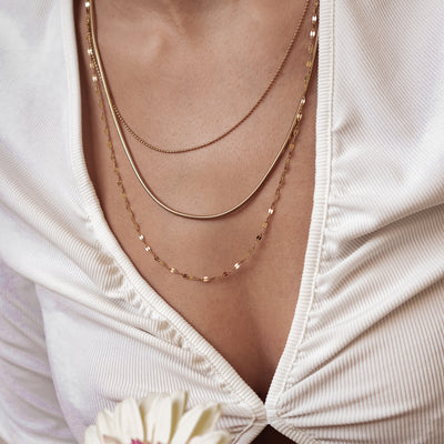 Fine Triple Layer Chain Necklace Waterproof