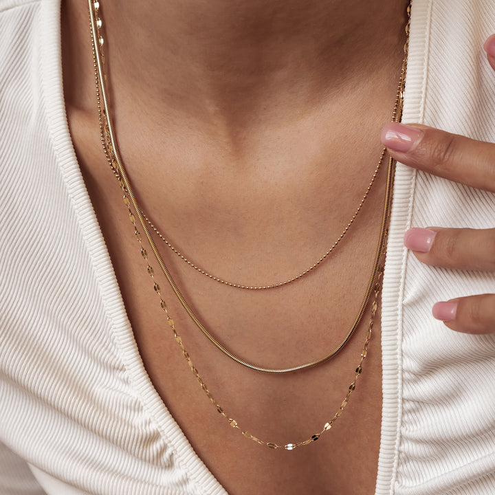 Collier à Trois Rangées Chaînes Fines Waterproof