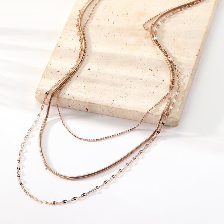 Collier à Trois Rangées Chaînes Fines Waterproof