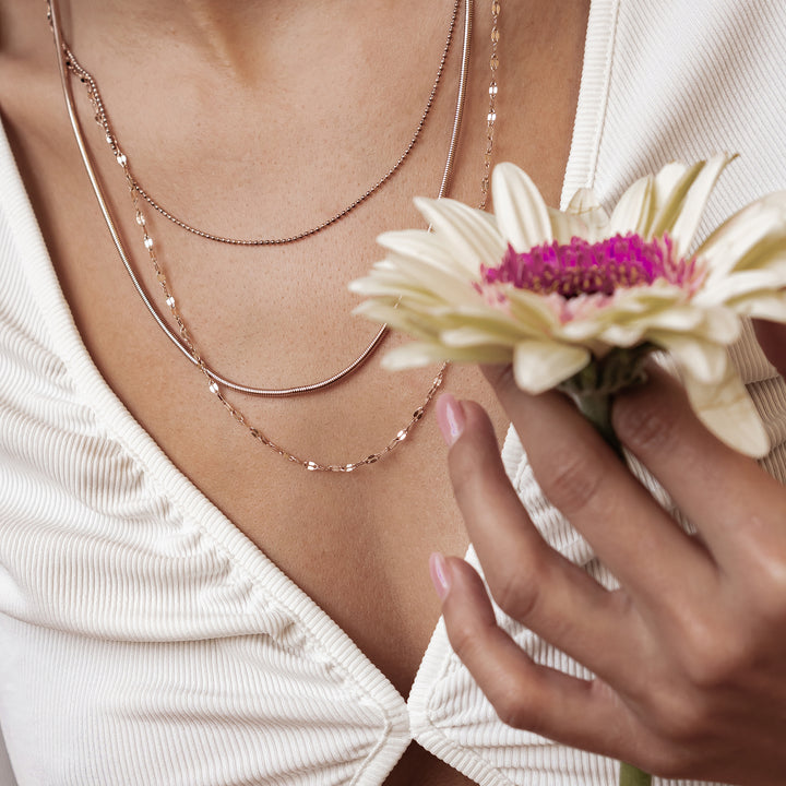 Collier à Trois Rangées Chaînes Fines Waterproof