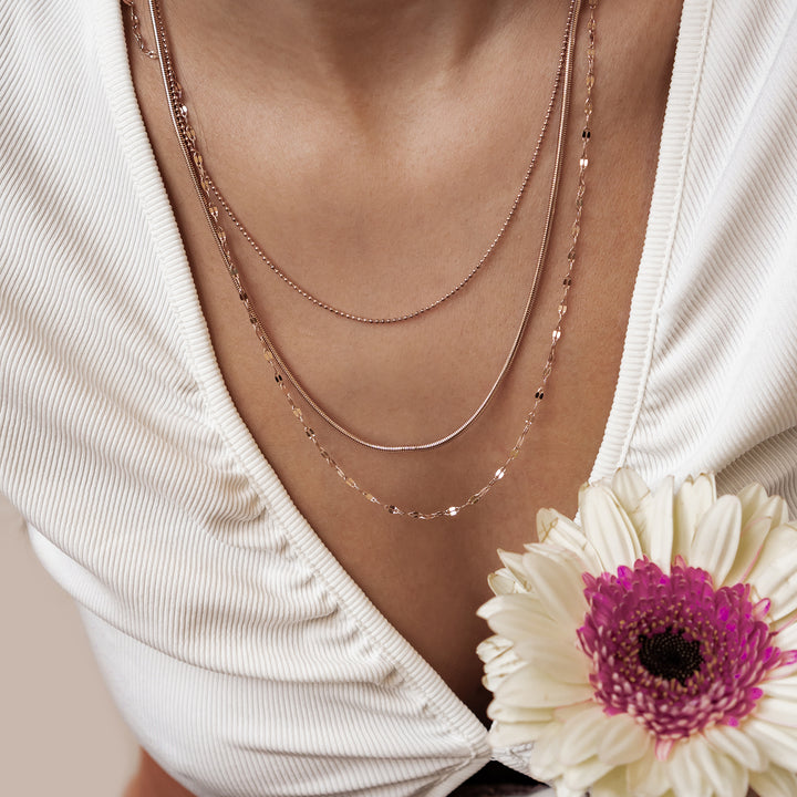 Collier à Trois Rangées Chaînes Fines Waterproof