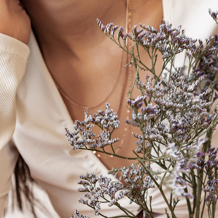 Collier à Trois Rangées Chaînes Fines Waterproof
