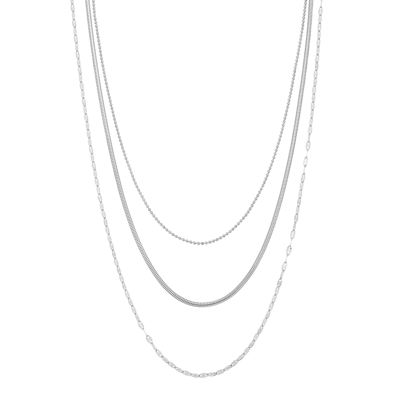 Fine Triple Layer Chain Necklace Waterproof