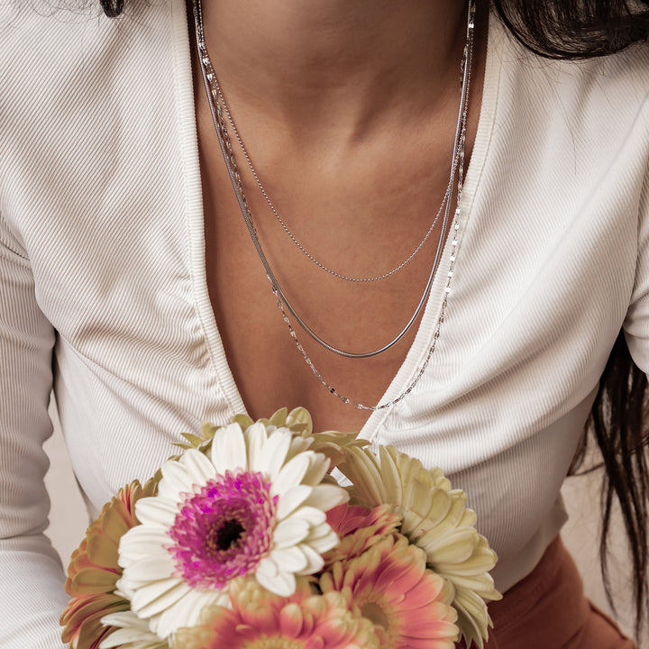Collier à Trois Rangées Chaînes Fines Waterproof