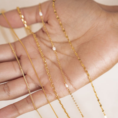 Collier Chaîne Rolo Aplatie en Or