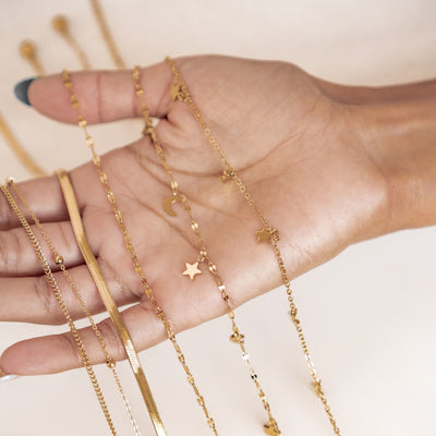 Collier Chaîne Rolo Aplatie en Or