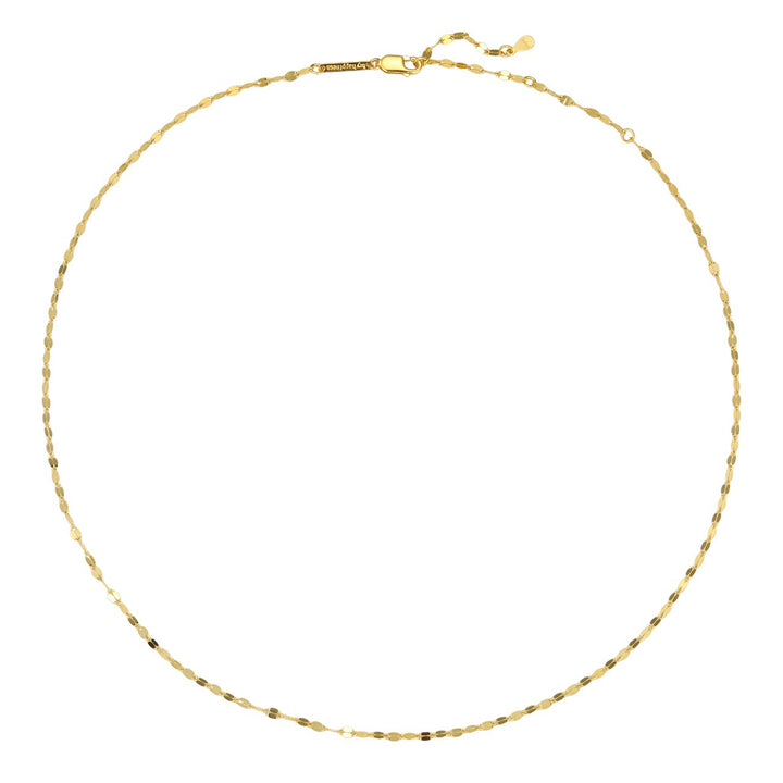 Collar de Cadena Plana Tipo Rolo Plata de Ley 925