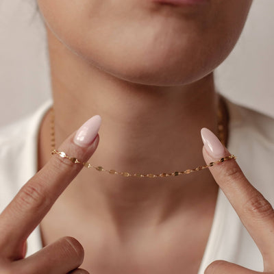 Collier Chaîne Rolo Aplatie Sterling Argent