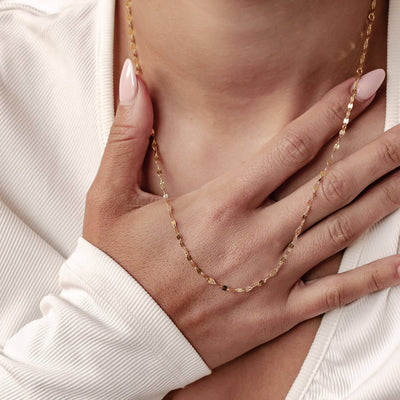 Collier Chaîne Rolo Aplatie Sterling Argent