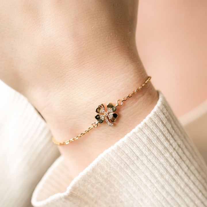 Brazalete Trébol Cuatro Hojas Plata de Ley 925