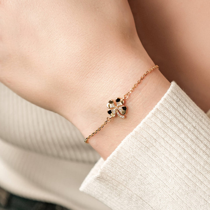 Brazalete Trébol Cuatro Hojas Plata de Ley 925