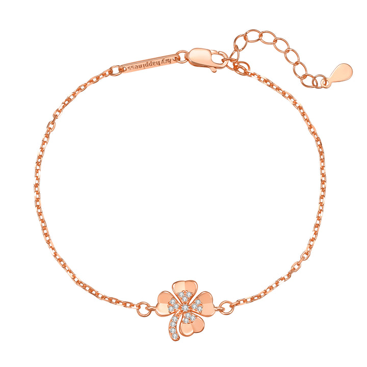 Brazalete Trébol Cuatro Hojas Plata de Ley 925