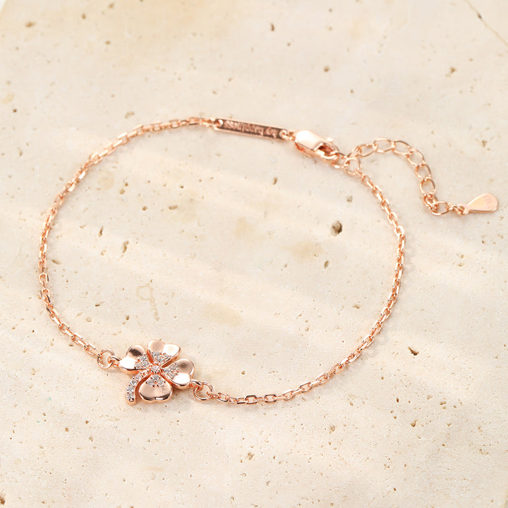 Brazalete Trébol Cuatro Hojas Plata de Ley 925