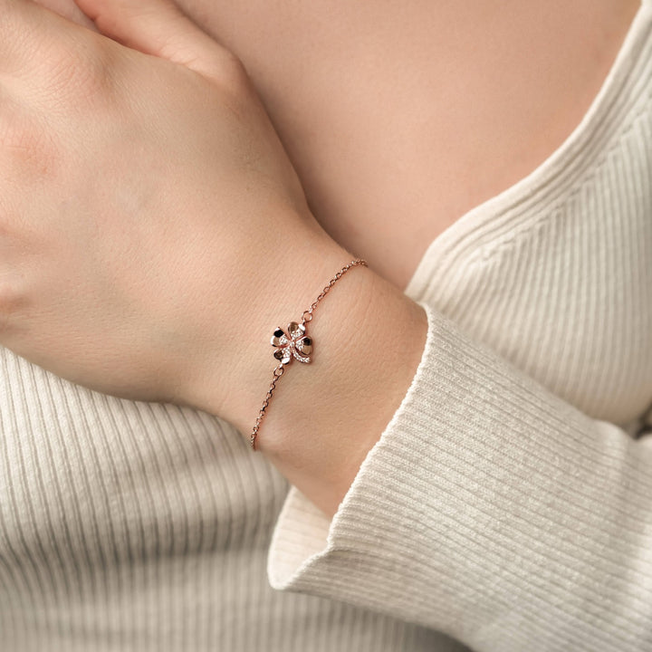 Brazalete Trébol Cuatro Hojas Plata de Ley 925