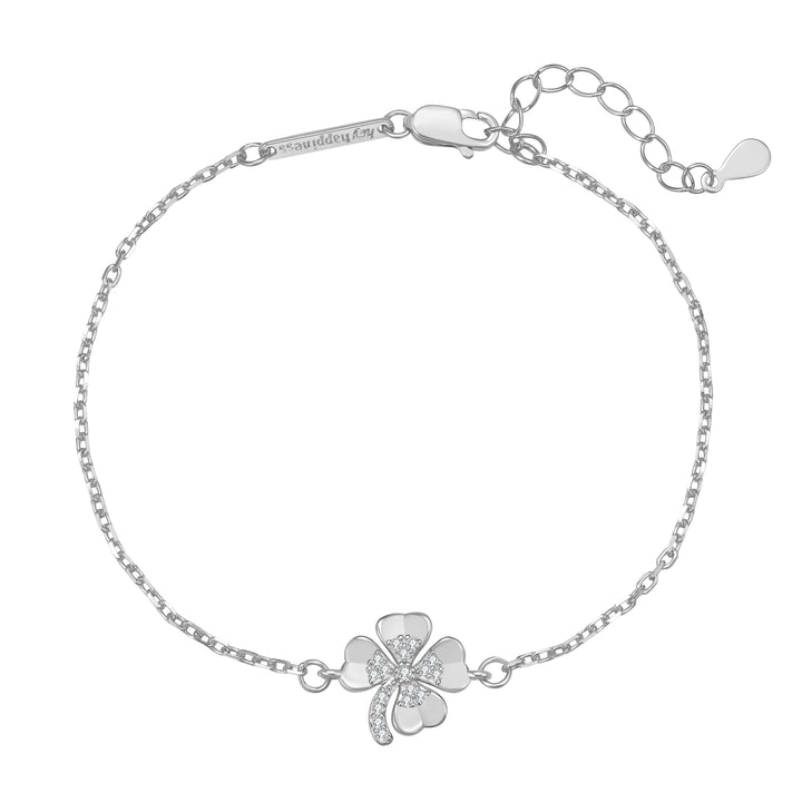 Brazalete Trébol Cuatro Hojas Plata de Ley 925