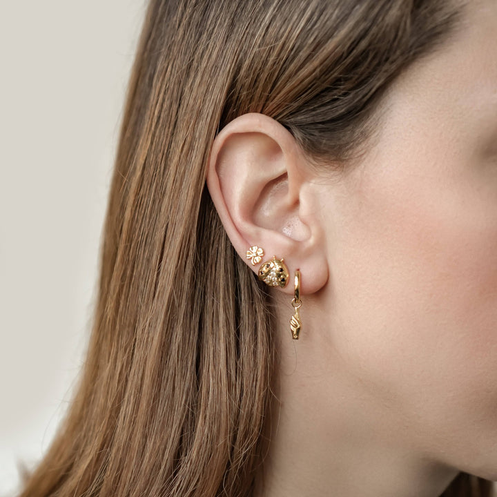 Four Leaf Clover Stud Earrings Sterling Silver