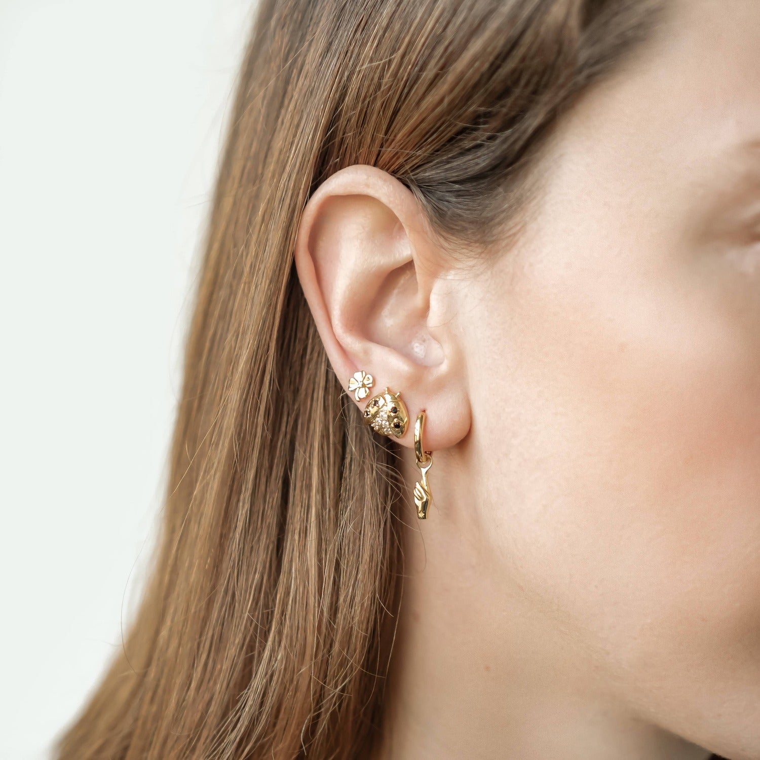 Clous d’oreilles Trèfle à Quatre Feuilles Sterling Argent