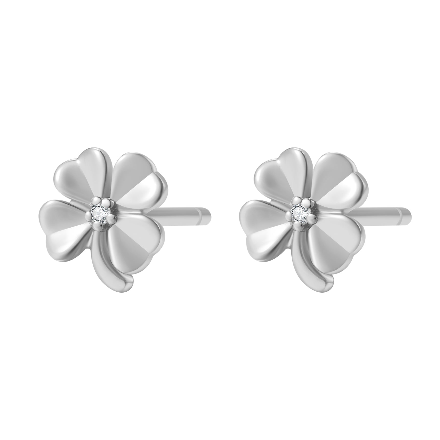 Clous d’oreilles Trèfle à Quatre Feuilles Sterling Argent
