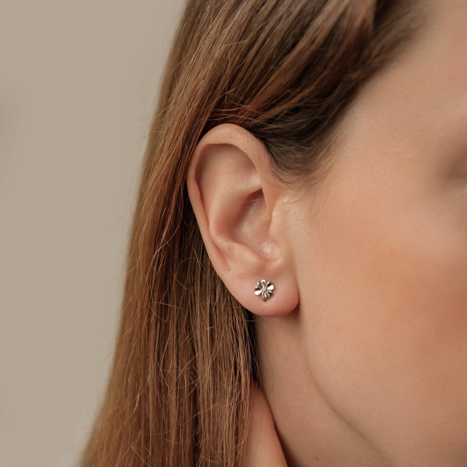 Clous d’oreilles Trèfle à Quatre Feuilles Sterling Argent