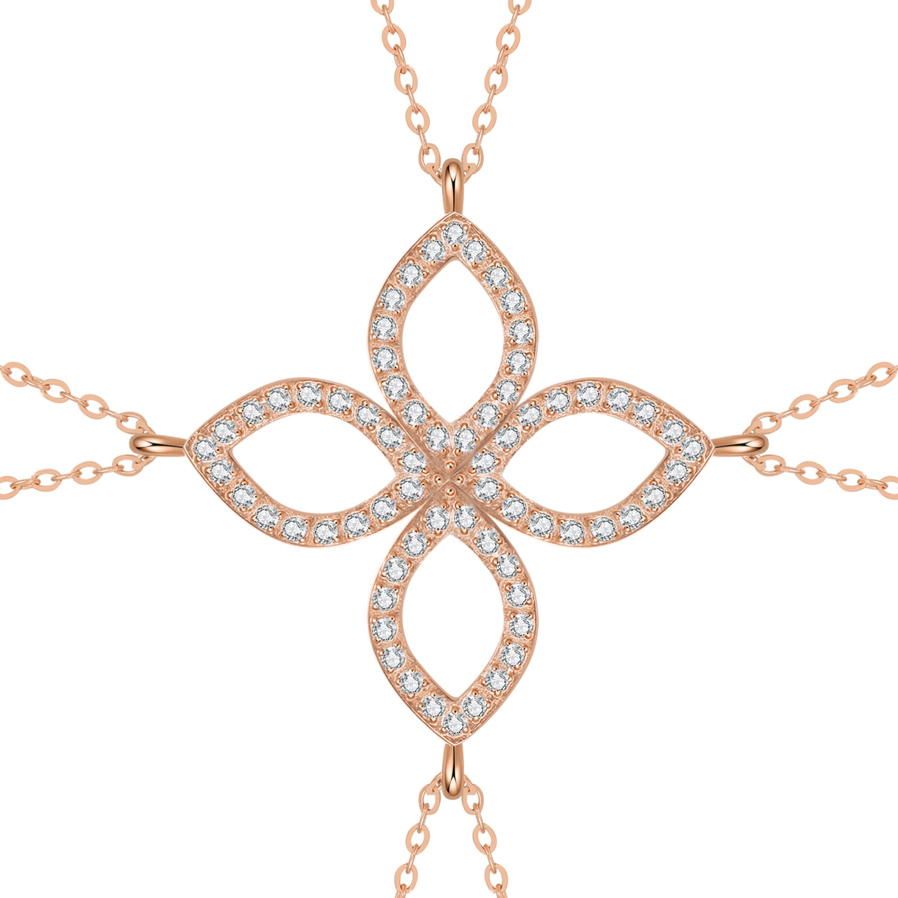 Friendship Souls Four Crystal Necklace Set Waterproof