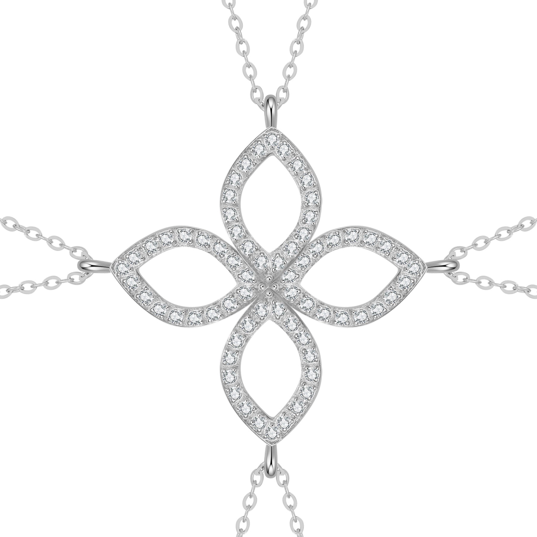 Friendship Souls Four Crystal Necklace Set Waterproof